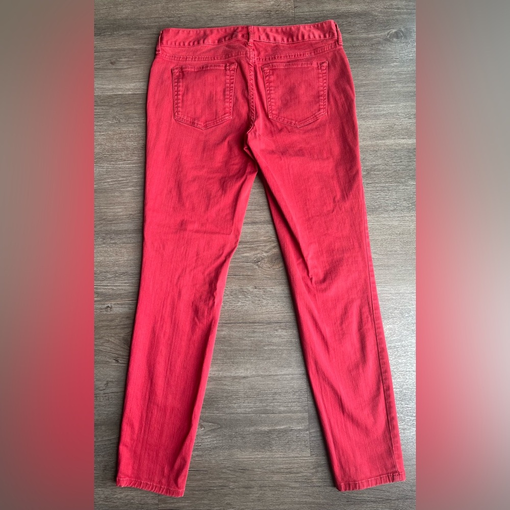 Eddie Bauer Slightly Curvy Skinny Denim Jeans Womens 6 Low Rise Colorful Red - Picture 10 of 16